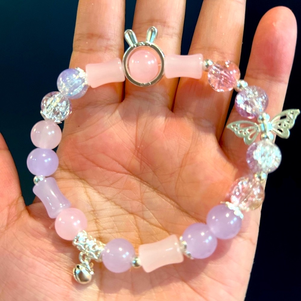 2/$25 ❤️Handmade Elegant Pink and Silver Beaded Bracelet